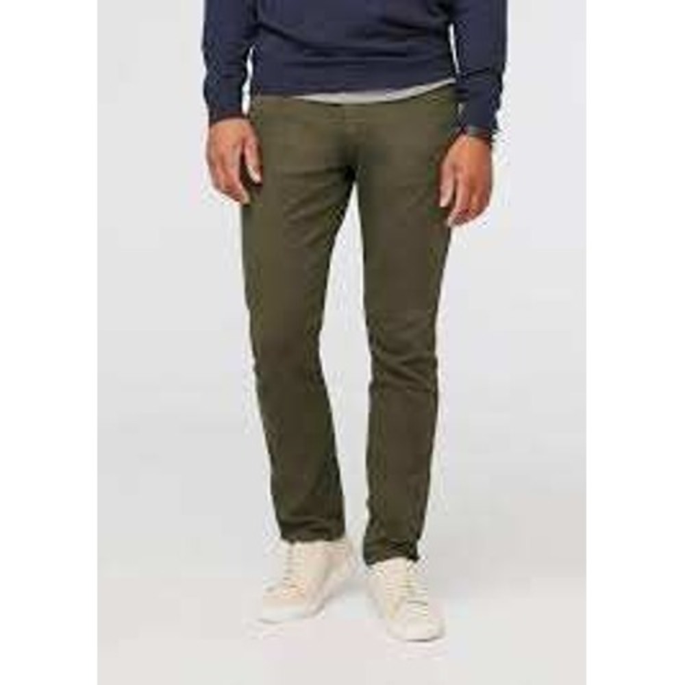DU/ER Pants Mens 32x32 No Sweat Pant Relaxed Taper Army Green Stretch Chino